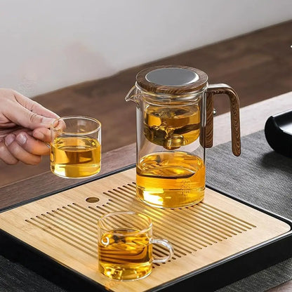 Hot Small Waist Teapot Glass Automatic Separation Automatic Tea Pot Magnetic Filtration White Grey Separation Teapot Office