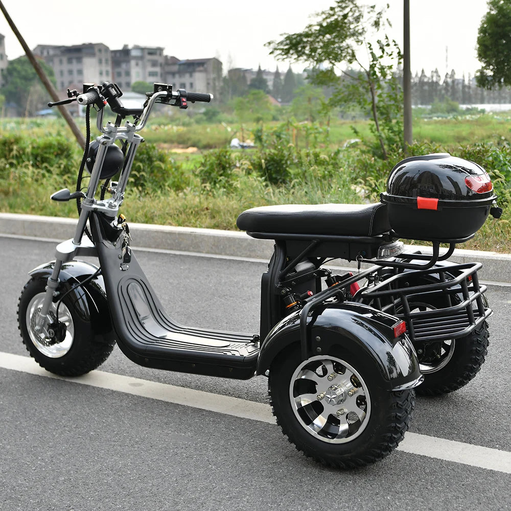 EEC COC Adult Electric 3 Wheel Scooter 2000W Motor Max Speed 40-45KM/H Max Load 250KG 18 Inch Off road Fat Tire Electric Scooter