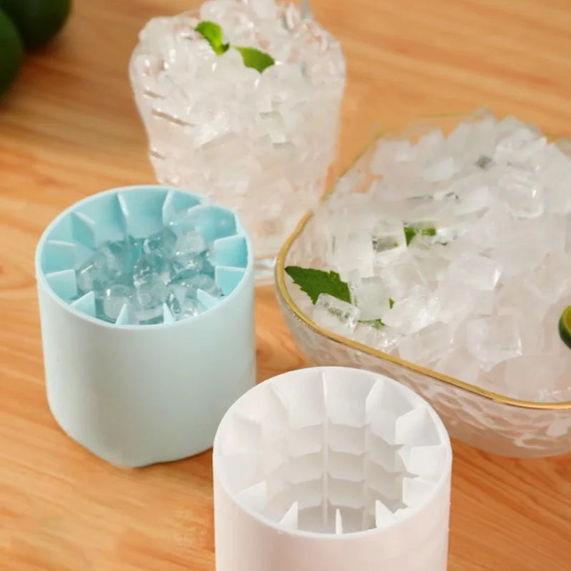 Mini Silicone Ice Cube Mold Round Ice Bucket Ice Storage Box Household DIY Refrigerator Freeze Ice Maker Creative Barware Tools