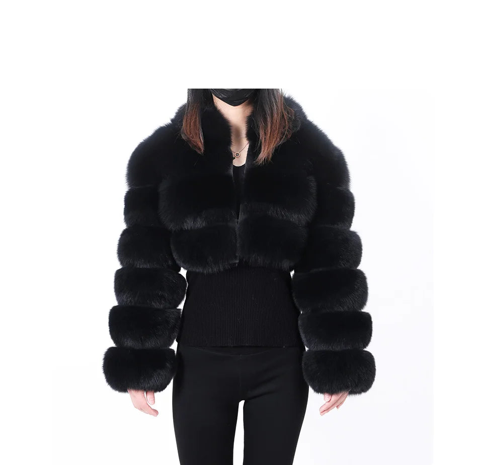 MAOMAOKONG 2023 Trend New Real Fur Coat Natural Fox Fur Women's Winter Coats Short Jackets Female Clothing Vests Fashion