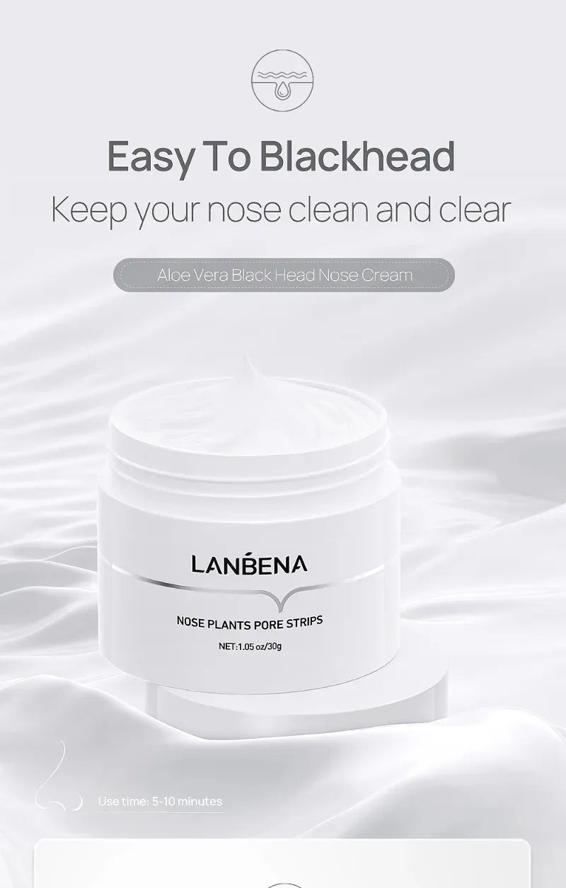 LANBENA White Blackhead Remover Nose Mask Pore Strip Black Mask Peeling Acne Treatment Black Deep Cleansing Skin Care Korea