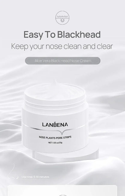 LANBENA White Blackhead Remover Nose Mask Pore Strip Black Mask Peeling Acne Treatment Black Deep Cleansing Skin Care Korea