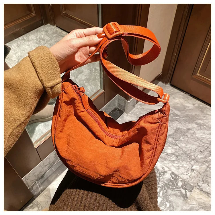 Casual Nylon Hobos Crossbody Bag for Women Designer Shoulder Bags Large Capacity Tote Lady Travel Shopper Bag Female Purses 2024