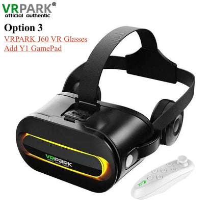 Original J60 4K Wireless Virtual Reality VR Glasses Stereo 3D Videos Google Cardboard Box Headset Helmet for Smartphone Max 6.7"