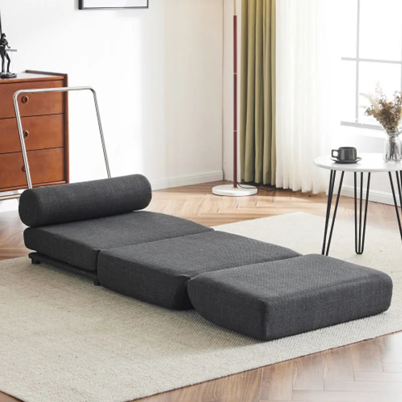 Single Sofa Chair Foldable Single Sofa Bed with Pillow,Portable Foldable Sofa Bed,Leisure Sofa Chair,Easy to Store,Dark Grey