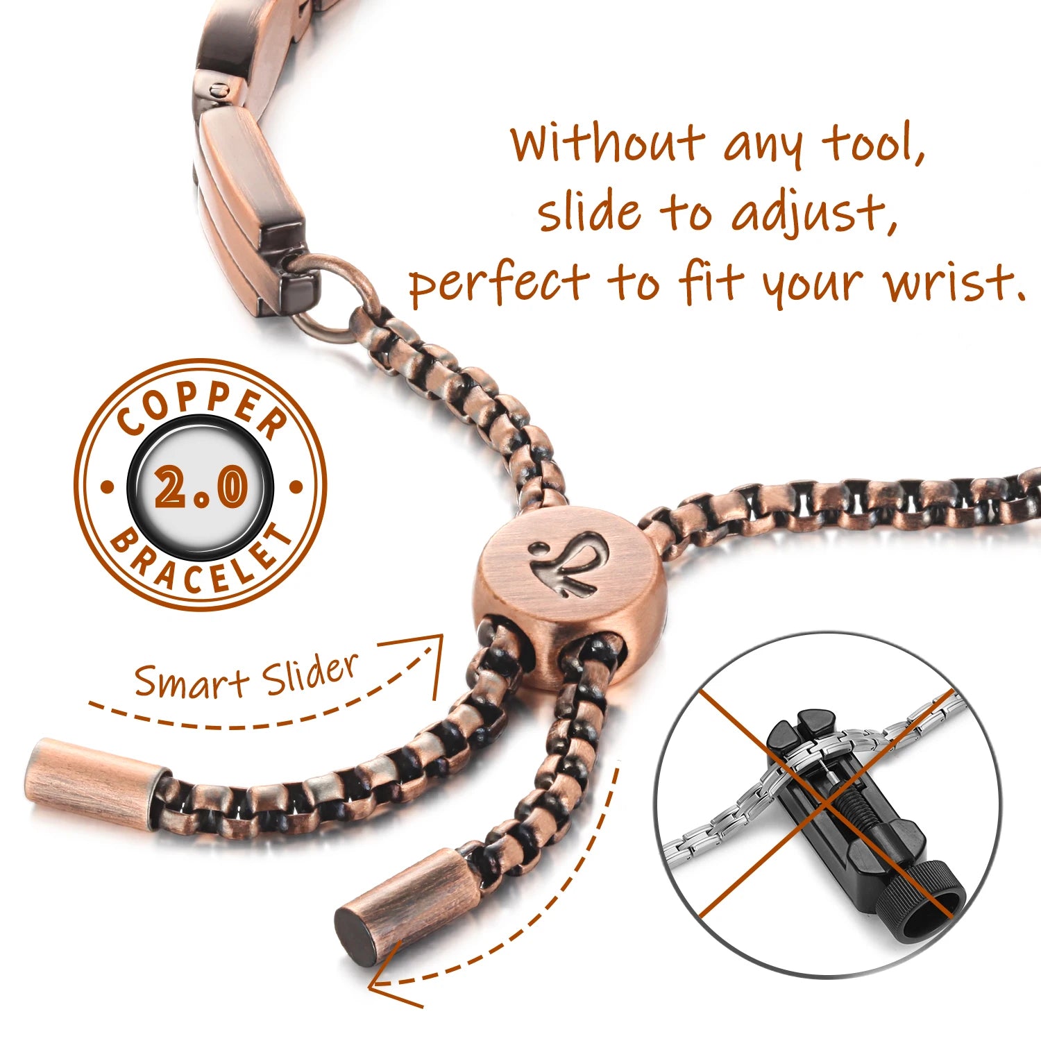 Rainso Spots Copper Bracelet For Women Healing Magnetic Bracelet Viking Arthritis Sleep Aid Adjust Chain 4in1 Bio Energy Jewelry