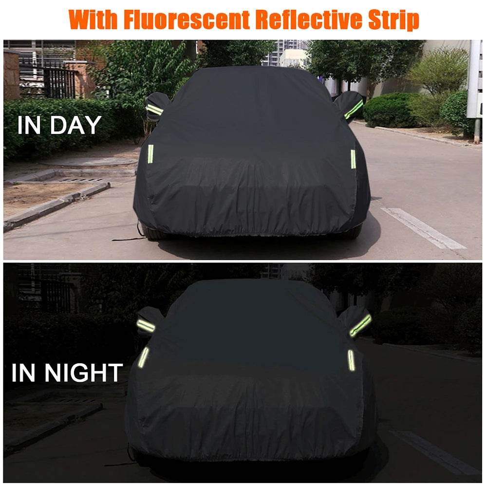 S-XXL Car Cover Sedan Full Covers with Reflective Strip Sunscreen Protection Dustproof&Waterproof UV Scratch-Resistant Universal - MarvelouStoree