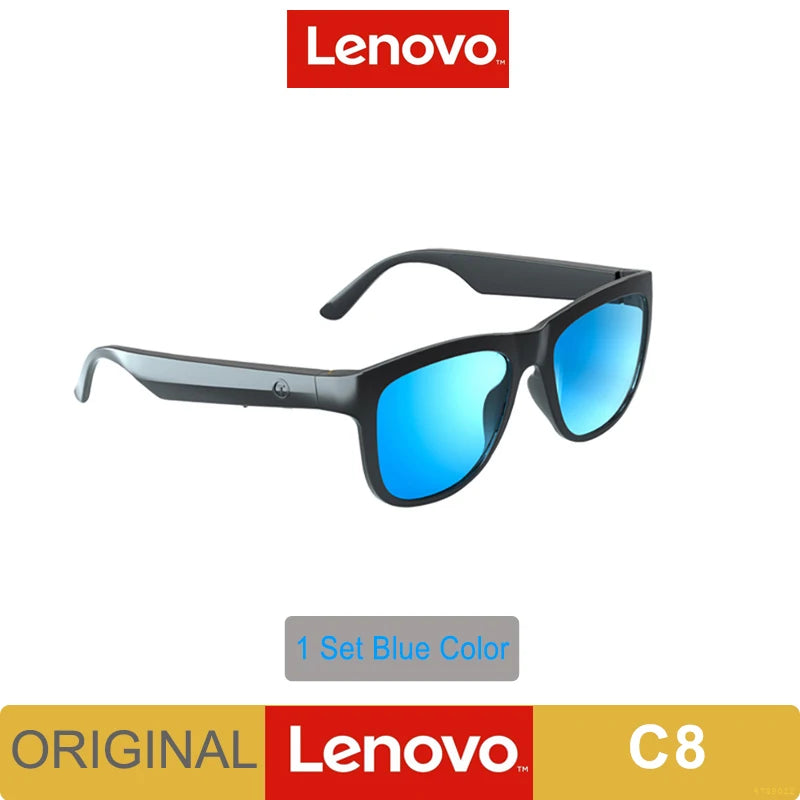 New Original Lenovo Lecoo C8 Smart Glasses Headset Wireless Bluetooth Sunglasses Outdoor Sport Earphone HD Mic Calling Headphone