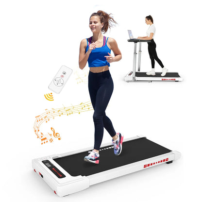 Ultra-Quiet 2.25HP Under Desk Treadmill, Electric Manual Walking Pad with Large Digital Monitor, 265 lbs Capacity & 12 Programs