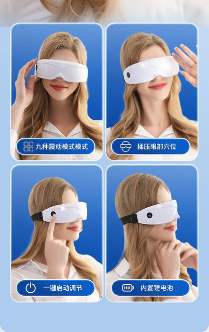 Eye Massager Magnetic Therapy Vibrator Smart Eye Massage Instrument Removal 9 Modes Relieves Fatigue Eyeball Massage