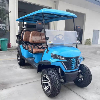 2024 New 4000W/5000W New Energy Golf Car 60V/72V Lithium Battery 4 Wheel 6 Seat Sightseeing Electric Golf Cart - MarvelouStoree