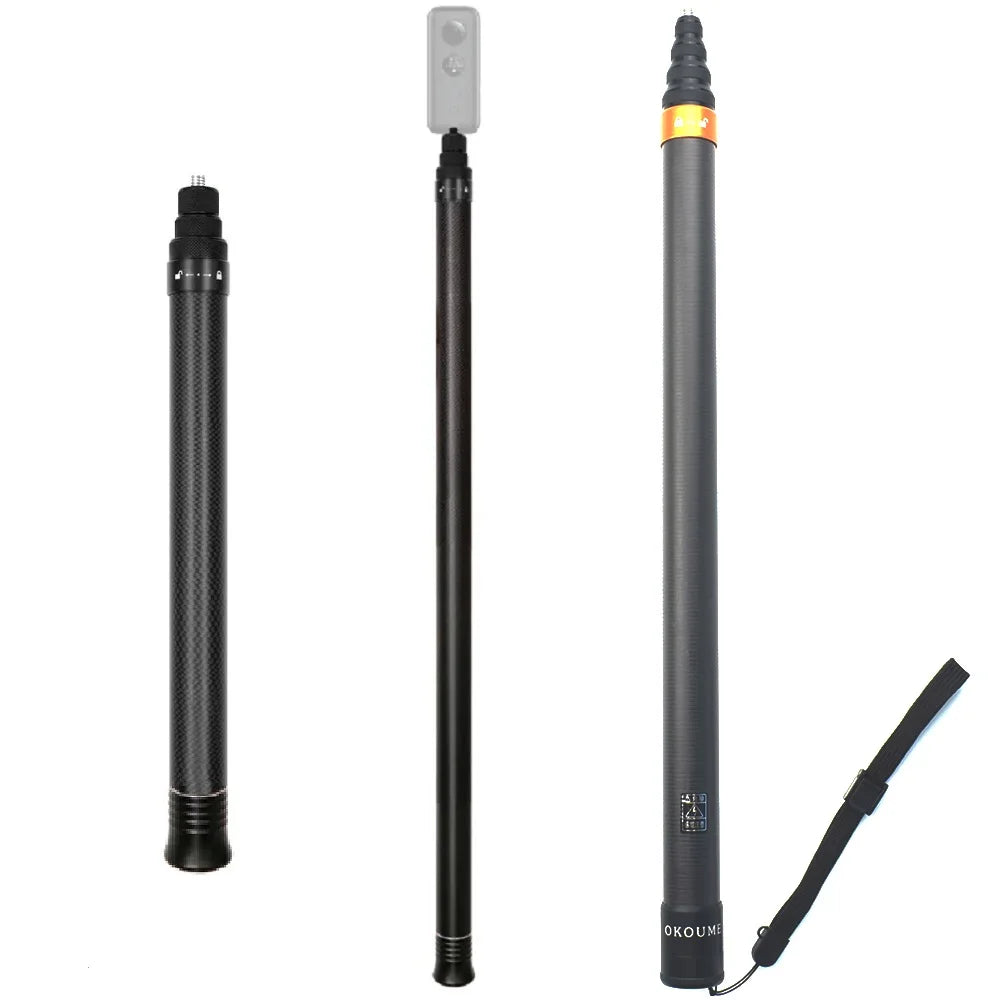 290cm 3m Carbon Fiber Invisible Extended Edition Selfie Stick For Insta360 X4 X3 ONE RS Accessories For GoPro Insta 360