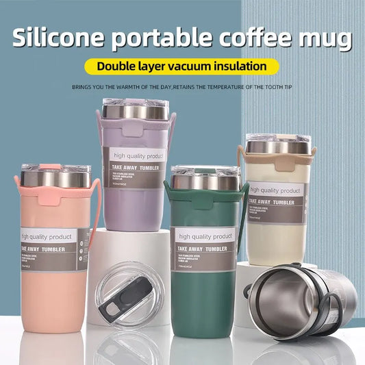 550ML 304 Stainless Steel Portable Double-layer Insulation Cup Household Water Cup Four Seasons Universal Easy Cleaning