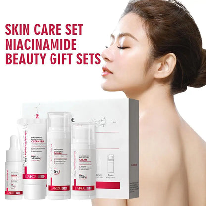 4/5pcs Set Niacinamide Brightening Cream Serum Toner Cleaner Facial Reduce Blackheads Fade Wrinkles Deep Moisturizing Skin Care