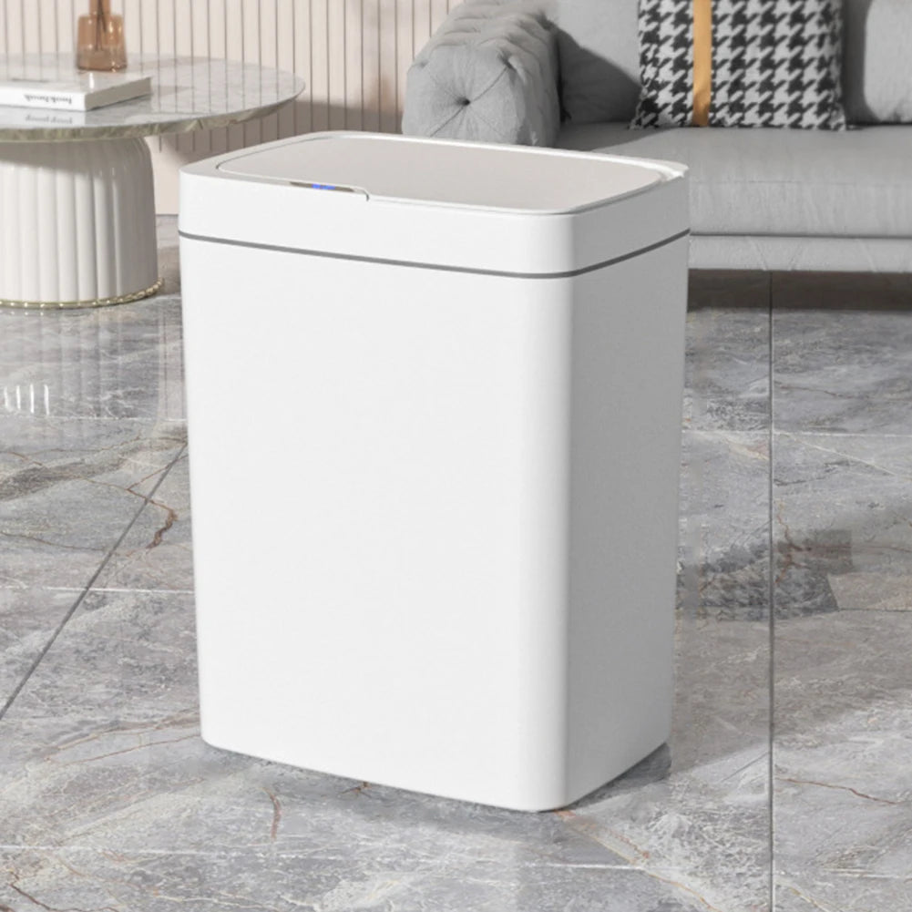 15/18L Automatic Trash Bin Quiet Intelligent Touchless Trash Can Rechargeable Auto Motion Sensor Rubbish Can for Bathroom Toilet