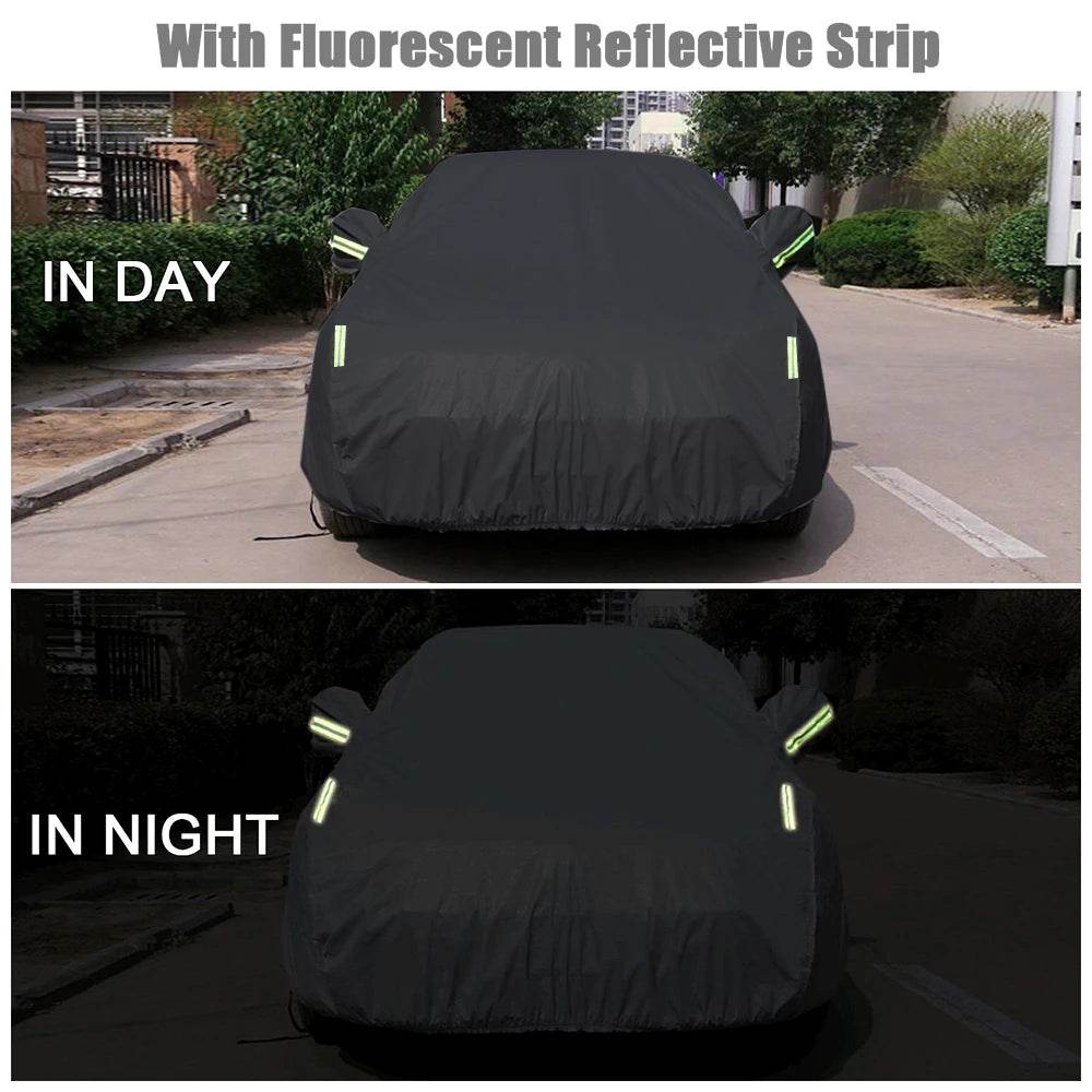 S-XXL Car Cover Sedan Full Covers with Reflective Strip Sunscreen Protection Dustproof&Waterproof UV Scratch-Resistant Universal - MarvelouStoree