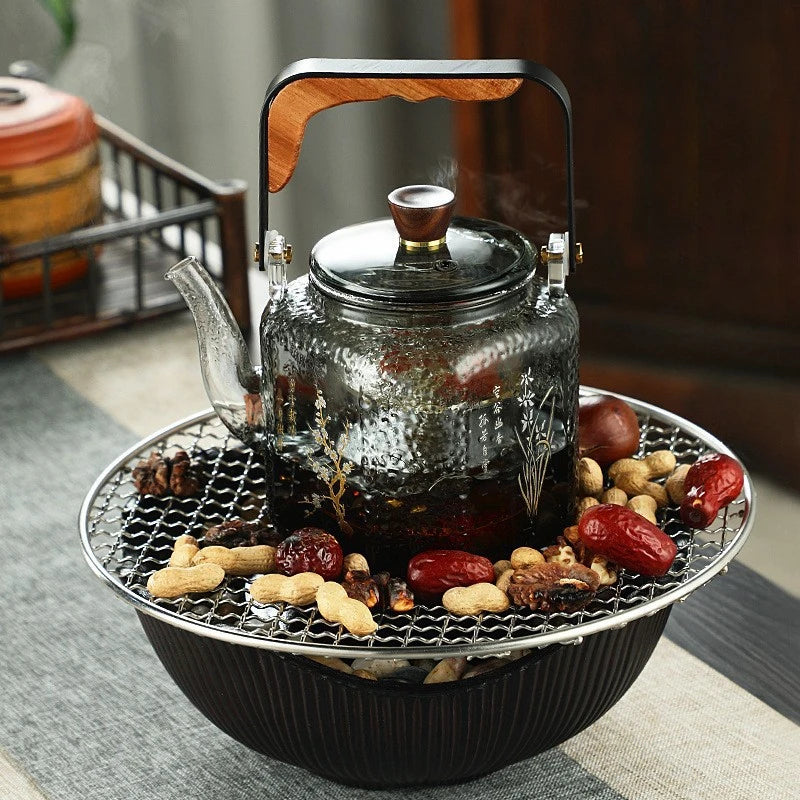 Steamable Teapot Household Glass Tea Maker High Temperature Resistant Steaming and Boiling Dual-purpose Teapot