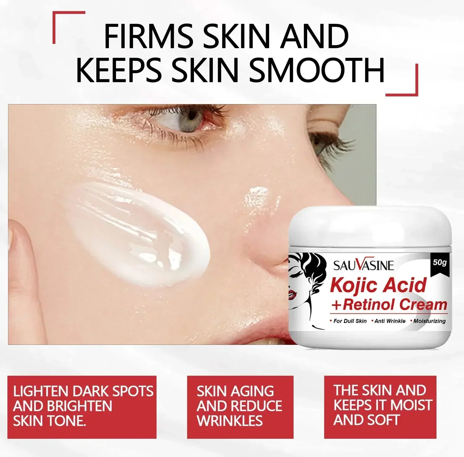 Remove Pigment Melanin Whitening Face Cream Remove Dark Spots Cream Nourishing & Resurfacing Fade Skin Care Kojic Acid Cream