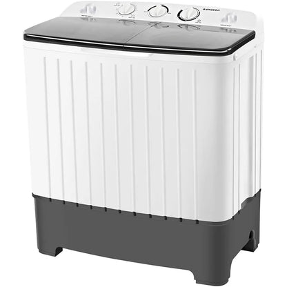 Portable Washing Machine, Mini Twin Tub Washer and Dryer Combo with 17.6 lbs Large Capacity, for Apartment, Dorm, RV, Camping