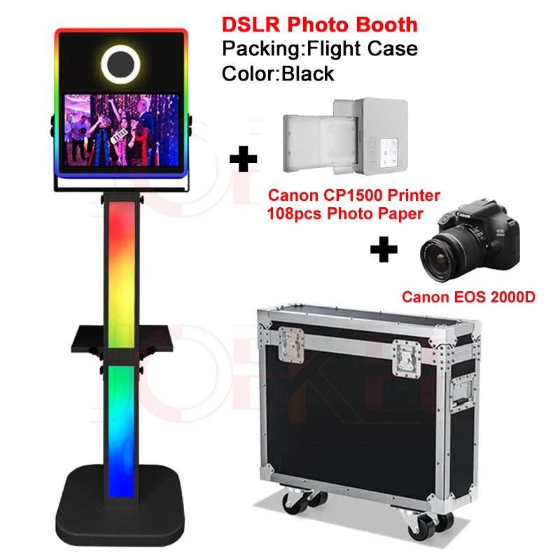 15.6 inch Touch Screen Portable Selfie Machine Magic Mirror Photo Booth DSLR Photo Booth for Weddings Parties Events