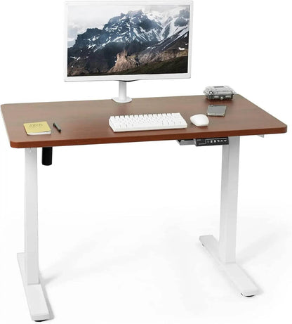 Electric Rustic Standing Desk Workstation, Memory Controller Height Adjustment Particle Board, Steel Computer Standing Desk - MarvelouStoree