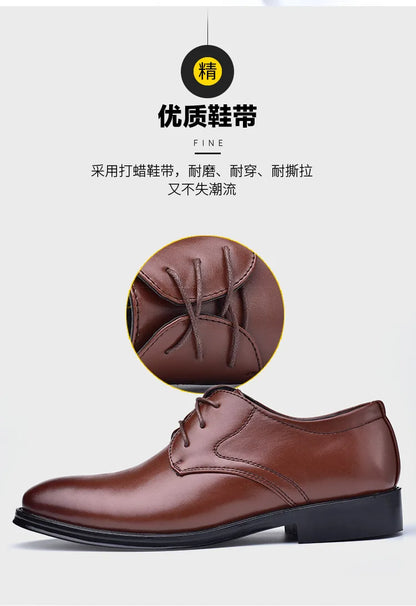 Men Dressing Shoes Formal for Men's Casual Shoe Leather Social Wedding Designer Pointed Toe Black Office Winter Shoes Brand 2023