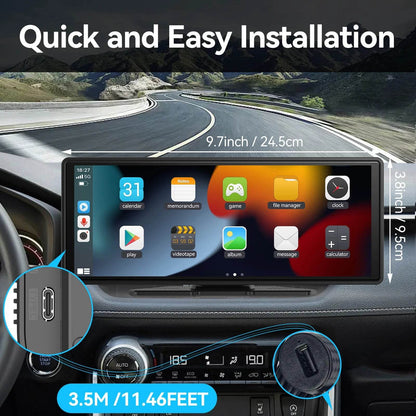 Universal Portable Carplay for Car Screen, Wireless Carplay Screen Wireless Car Stereo with Carplay Android Auto, Car Touchscree - MarvelouStoree