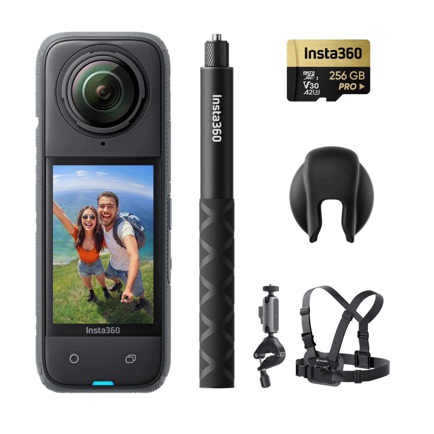 Insta360 X4 - 8K Waterproof 360 Action Camera, 4K Wide-Angle Video, Invisible Selfie Stick, Removable Lens Guards, 135 Min Last