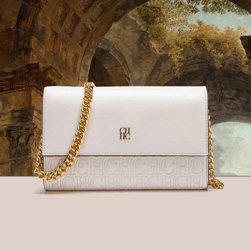 Classic Solid Color Exquisite Craftsmanship Light Luxury Design New 2024 Chain Bag Letter Element Women's Crossbody Bag