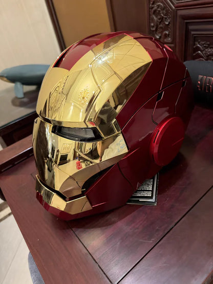 Electric Iron Man Marvel 1:1 Mk50 Mk5 Helmet Voice Control Eyes With Light Model Toys For Adult Technology Wearable Xmas Gift