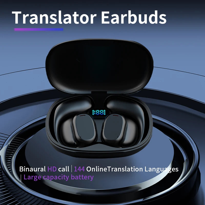 Language Translation Earbuds Online Support 144 Languages and Accents Translate Music and Calls 3in1 Wireless Translation Device