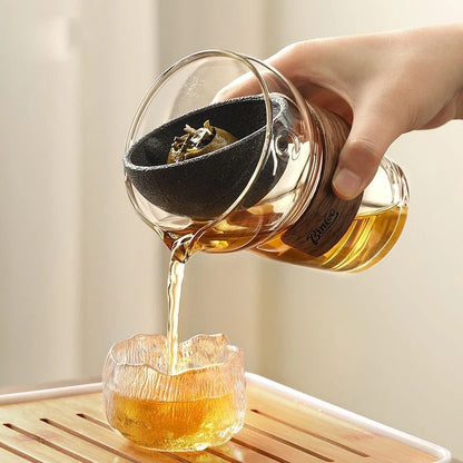 Rotation Glass Tea Maker Infuser Poreless Filtration Teapot Semi-Automatic Teaware for Home Office Travel Gong Fu Tea set