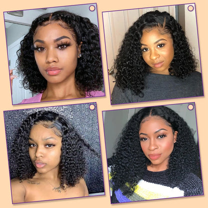 Wear And Go Bob Wigs For Women Human Hair 180% Water Wave Glueless Wig Ready To Go Human Hair Wigs Pre Cut Lace Air Wig Sale 180