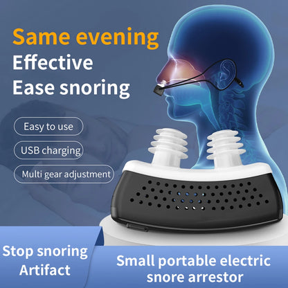 Electric Anti Snorer For Adults Sleep Aid Anti Stop Snore Nose Clip Silicone Nasal Plug Apnea Aid Device Anxiety Relieve Sleep