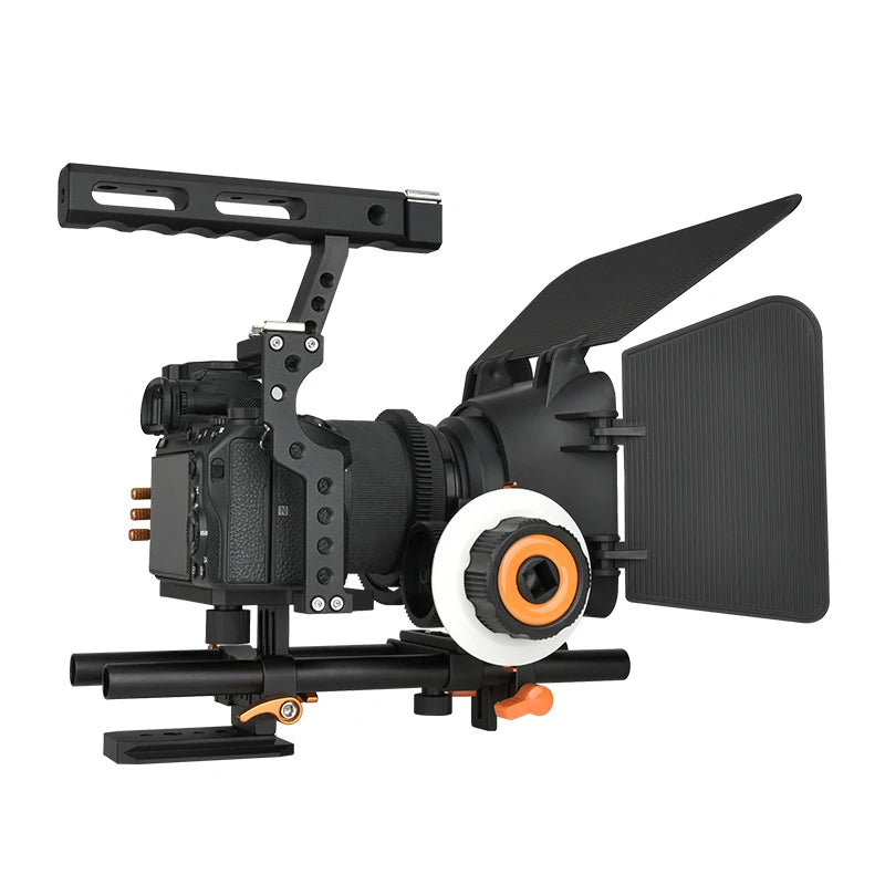 YELANGU Camera Cage Rig Kit for Sony A7S A7 A7R A72 A7RII A7SII A6000 A6500 A6300 with Dual Cold Shoe  Mounts 1/4 Inch Threads