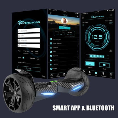 EVERCROSS 8.5 Inch Hover Board Stand Up Self Balancing BT Speaker Remote Control Led Lights Electric Hoverboards Balance Scooter