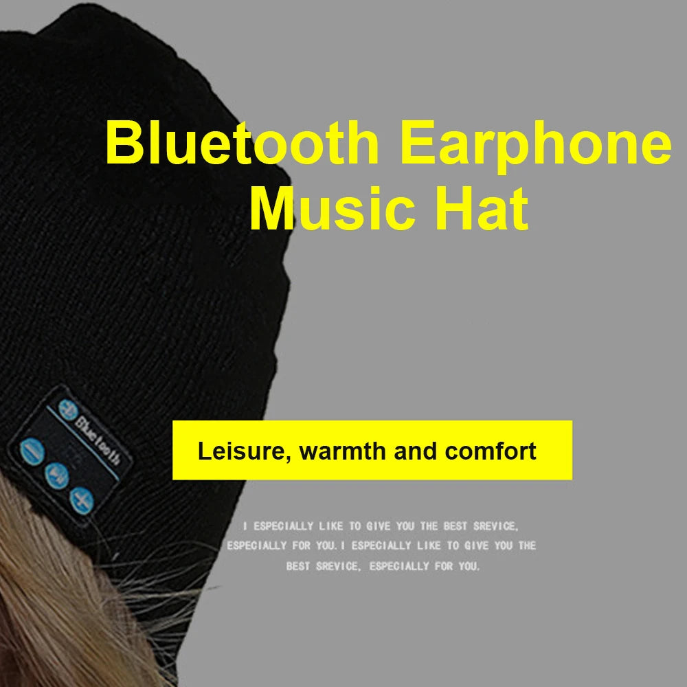 Winter Wireless Bluetooth-compatible Headphone Hat Earphone Sport Music Knitted Headset Cap With MIC Works On All Smartphones