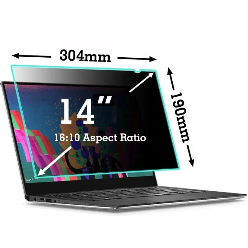 14inch Laptop Privacy Screen Protector,Anti Glare Blue Light Protective Filter,removable Security Compatible with Lenovo Hp Dell