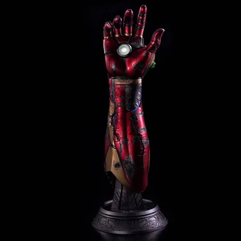 60cm Marvel Statue Iron Man Mk85 Luminescent Nano Infinity Glove Model Action Figures Gk Decoration Birthday Gifts Toys