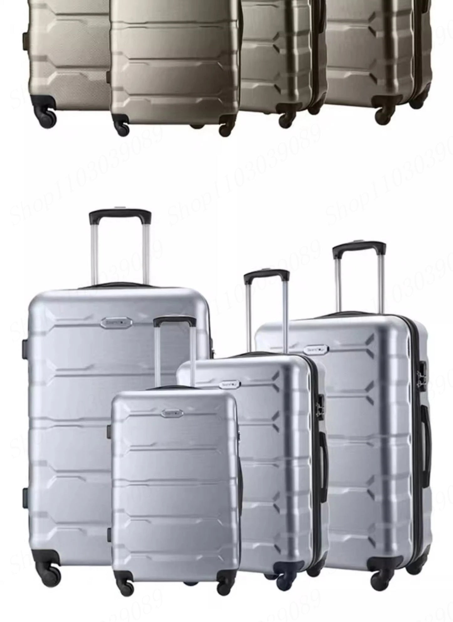 New 2024 Luggage Sets of 4 Pieces Lightweight Pull Rod Suitcase with Lock Zipper ABS+PC Luggage Boarding Case 18/22/26/28 Inch