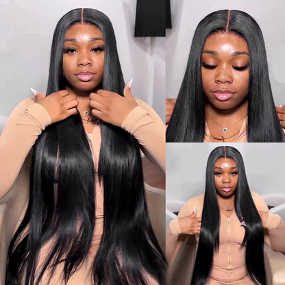 Pre Cut Glueless Wigs Human Hair Ready To Wear And Go Preplucked Straight 13x6 HD Lace Frontal Wig Human Hair For Women 100% 200