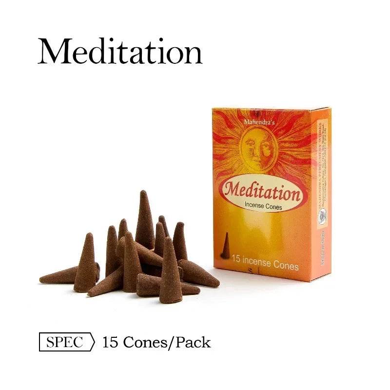 Mahendra Incense Cones Sandalwood Lavender Vanilla Meditation Staberry Jasmine Cones Tower Aromatherapy for Air Purification - MarvelouStoree