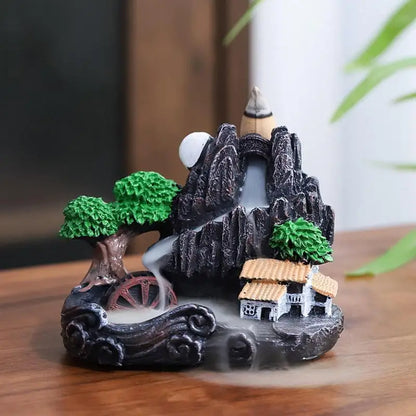 Incense Burner Resin Backflow Incense Burner Waterfall Incense Burner Innovative Tower Incense Sandalwood Aromatherapy Furnace