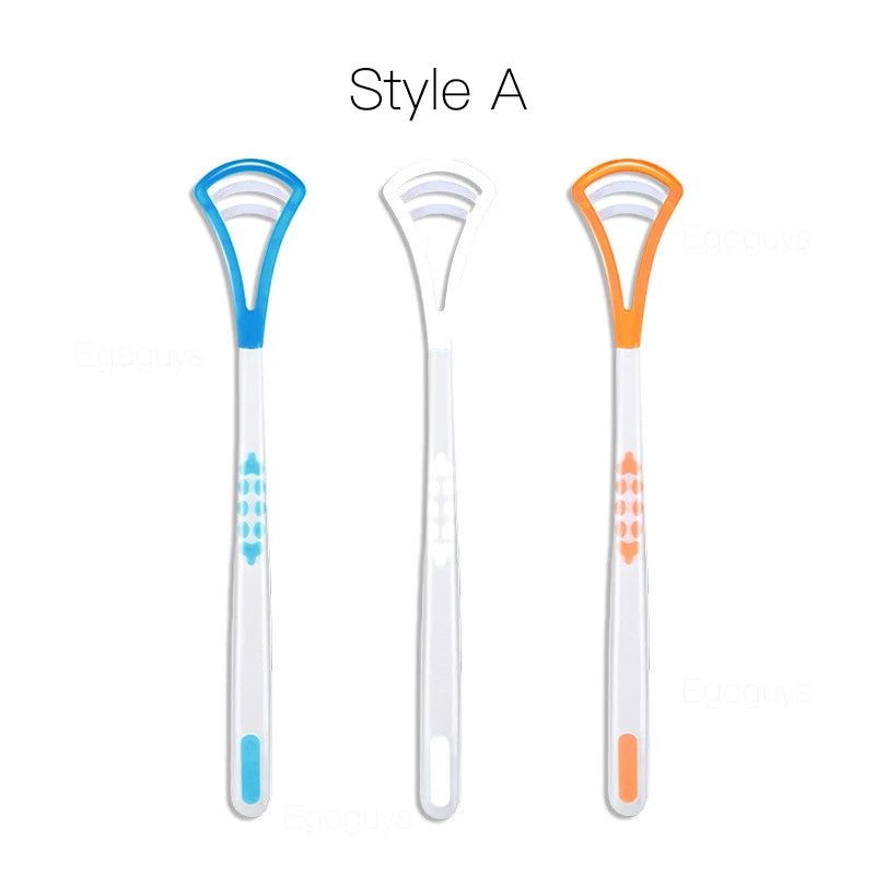 1PC Dual Uses Tongue Scraper Cleaners Reusable Oral Health Cleaning Brush Hygiene Care Toothbrush Mouth Fresh Breath Scraping　