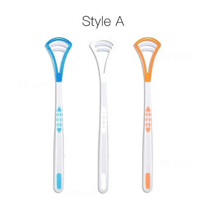 1PC Dual Uses Tongue Scraper Cleaners Reusable Oral Health Cleaning Brush Hygiene Care Toothbrush Mouth Fresh Breath Scraping　