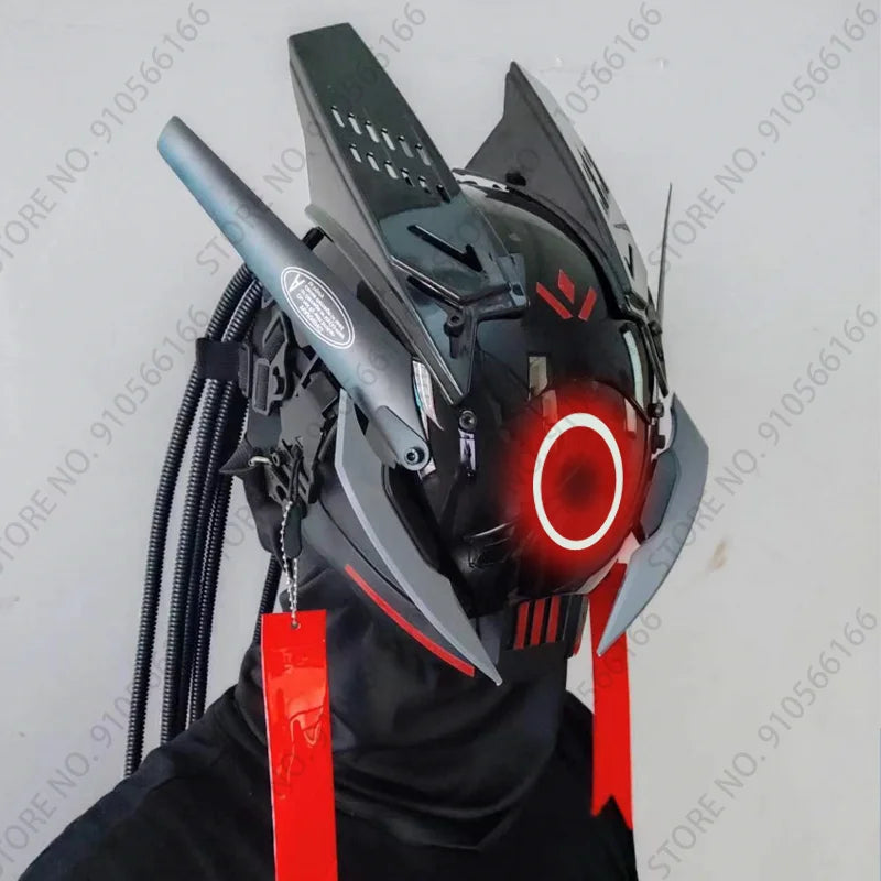 Cyberpunk App Light Up Mask, Rolling Subgame Screen Mask, Mech Technology Sense, Mobile Phone Control Helmet, Role Interpreting