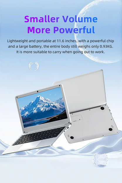 Justthink Cheap 11.6 Inch Intel Celeron N4000 Pocket Laptop 8GB RAM 128GB 256GB SSD Child Study Portable Ultraslim Mini Laptops