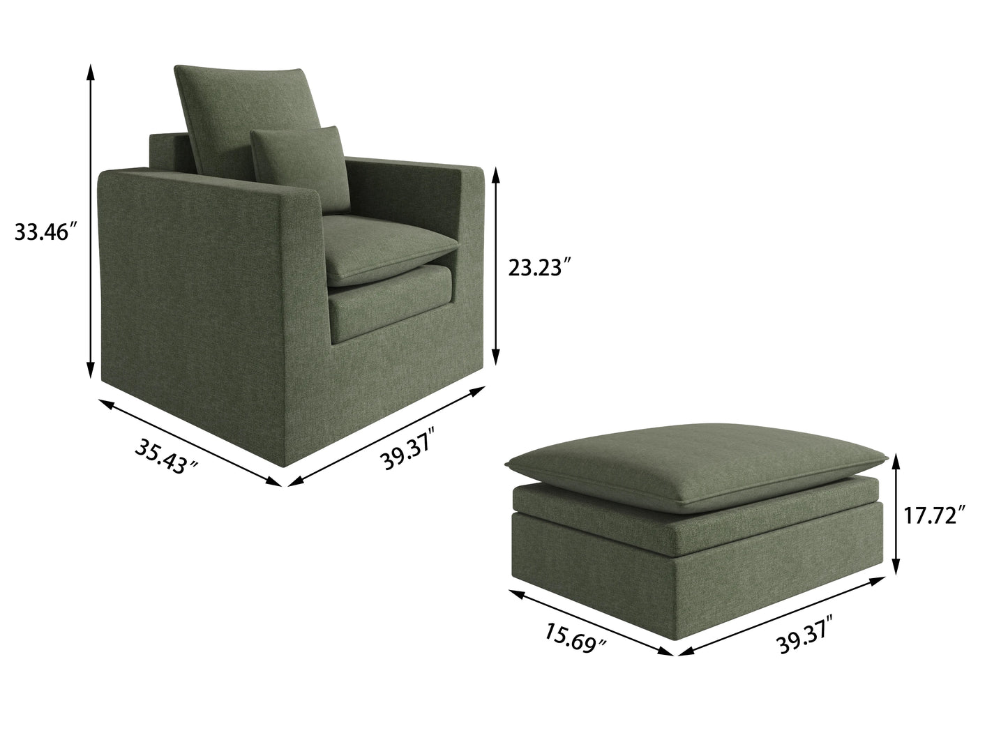 Modern simple chenille sofa, apartment multi-person sofa compression sponge with pedals (one set) suitable for bedroom