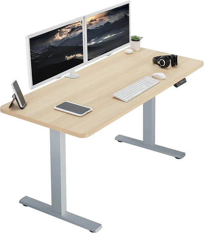 Electric Rustic Standing Desk Workstation, Memory Controller Height Adjustment Particle Board, Steel Computer Standing Desk - MarvelouStoree