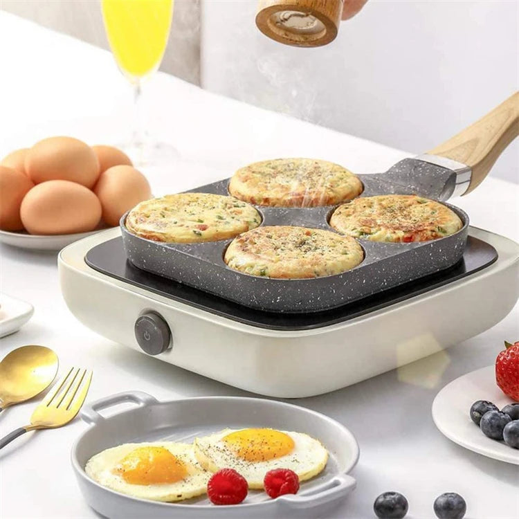 LMETJMA Egg Frying Pan Nonstick Pancake Pans 4-Cups Cookware Pancake Pan Egg Pan Suitable for Gas Stove Induction Cooker JT87